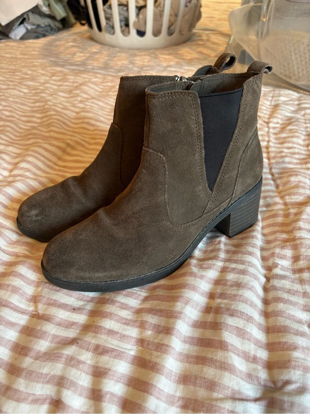 Clarks Dark Brown Suede Chelsea Booties